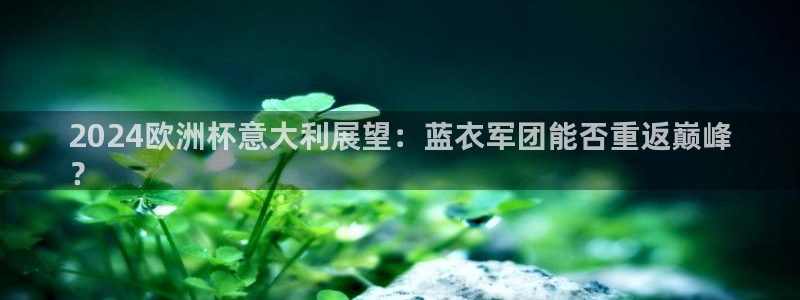 欧洲杯下单平台官网网址|2024欧洲杯意大利展望：蓝衣军团能否重返巅峰
？